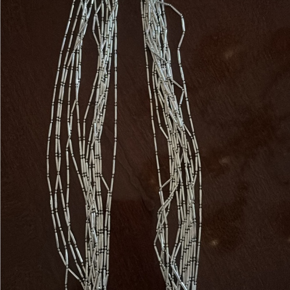 Chic Multi-Strand Silver Necklace